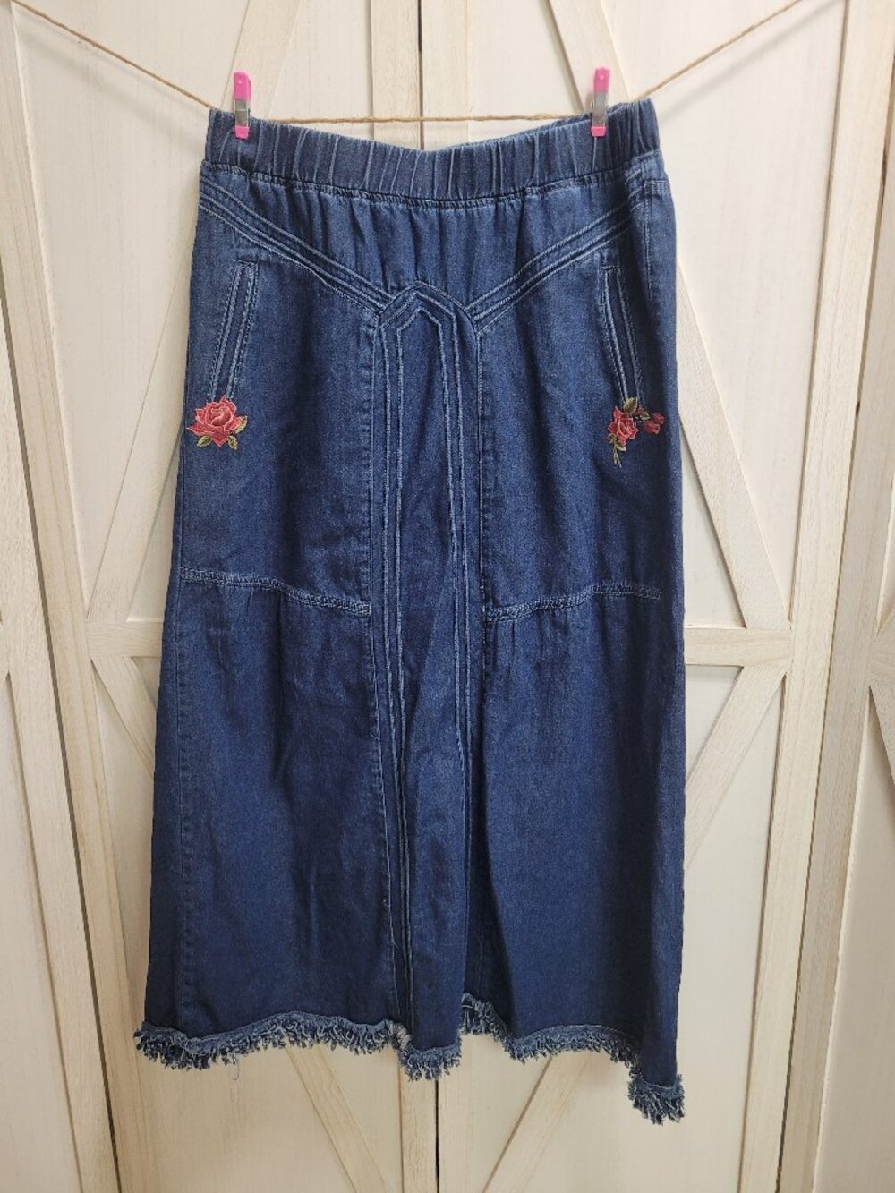 Vintage Denim Maxi Skirt